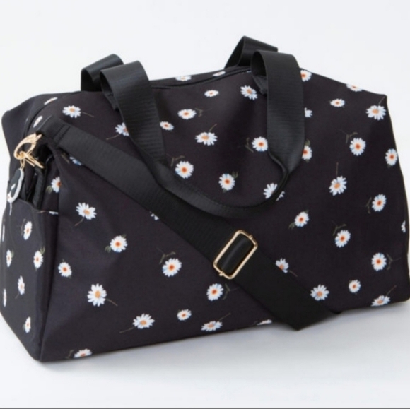 ⭐️40% Off⭐️ Alice + Olivia Black Daisy Print Duffle Bag - Picture 1 of 10